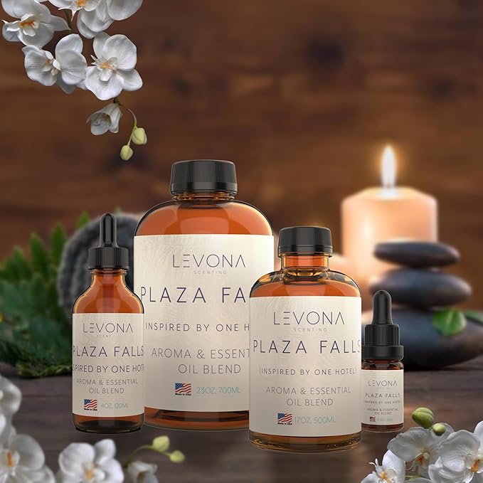 Levona Scent Essential Oil - Fresh Aroma for Home, Office, Hotel & Spa, Perfect in Humidifiers and Diffusers, Luxury Fragrance, with Cucumber Water, Orange, Melon Notes - 700ml/ 23 fl oz, Plaza Falls