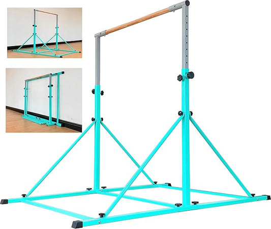 Gymnastic Bar for Kid and Teenage Ages 3-25, 5 FT / 6 FT Base Length, 5 FT / 6 FT Height, Gymnastic Kip Bar Horizontal Bar for Gymnast, Gymnastic Training Equipment for Home and Club Use