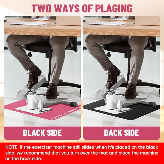 Under Desk Elliptical Mat - Non-Slip Exercise Equipment for Peloton Bike, Small Exercise Mat for Desk Workout Equipment