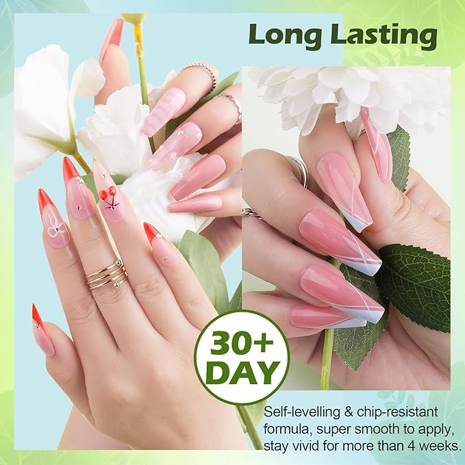 Clara Colors 64 Pcs Gel Nail Polish Kit with UV Light - 60 Colors All Seasons Soak Off Gel Polish Nail Set with Matte/Glossy Base Top Coat Manicure Tools All-In-One Gel Starter Kit Nails Art DIY