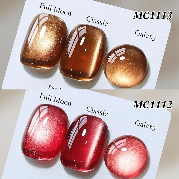 Double Rhythm 6 Colors Cat Eye Gel Polish Set Shimmer Glitter with Magnet Holographic Reflective Magnetic UV Nail Art Kit (6-Kit 40)