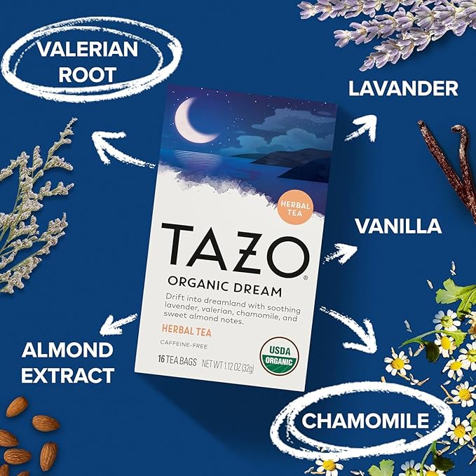 TAZO Tea Bags, Regenerative Organic Zen, Calm Chamomile & Herbal Organic Dream 16 CT (1ea) (Variety Pack)