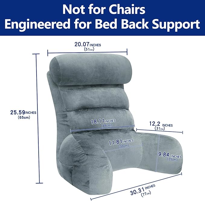 Back Pillow for Bed Sitting Up, Reading Pillow, Extra Large Arm Pillows for Adults for Back Support,Bed Pillow for Sitting up for Watching TV/Gaming/Relaxing