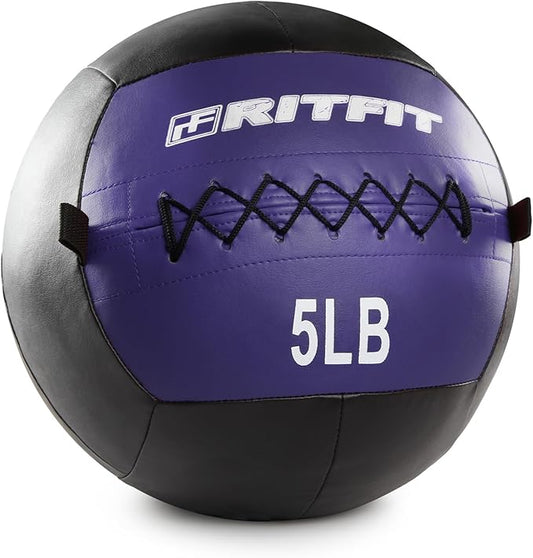 RitFit Medicine Ball / weight ball / Soft Medicine Ball / Wall Medicine Ball / Soft Wall Ball / Wall Ball set/ Medicine Balls for Exercise and Conditioning Workouts, Fitness Gym Equipment for Core Training and Cross Training (5/10/15/20/25/30 lbs)