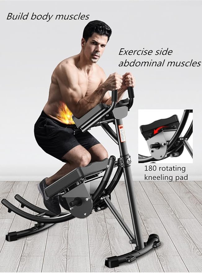 Ab Machine - Adjustable Core Trainer for Home Gym, Foldable Abdominal Strength Training Workout Equipment for Women and Men,Ab Cruncher 550 lbs Weight Capacity Strength Training