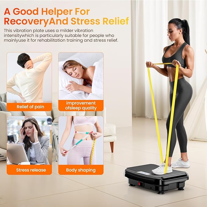 Vibration Plate Exercise Machine: TISSCARE Weight Loss and Lymphatic Drainage Vibrating Plates, Whole Body Workout Sculpting Platform for Home Fitness Fat Burner for Women Men