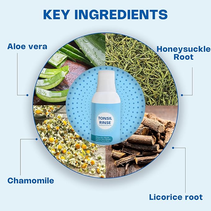 Tonsil Stone Mouth Wash - Tonsil Stone Oral Mouthwash & Tonsil Rinse for Tonsil Stones Natural Ingredients Oral Rinse Liquid, Tonsil Stone Liquid Remover, 300ml