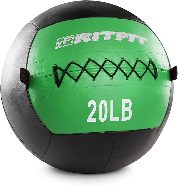 RitFit Medicine Ball / weight ball / Soft Medicine Ball / Wall Medicine Ball / Soft Wall Ball / Wall Ball set/ Medicine Balls for Exercise and Conditioning Workouts, Fitness Gym Equipment for Core Training and Cross Training (5/10/15/20/25/30 lbs)