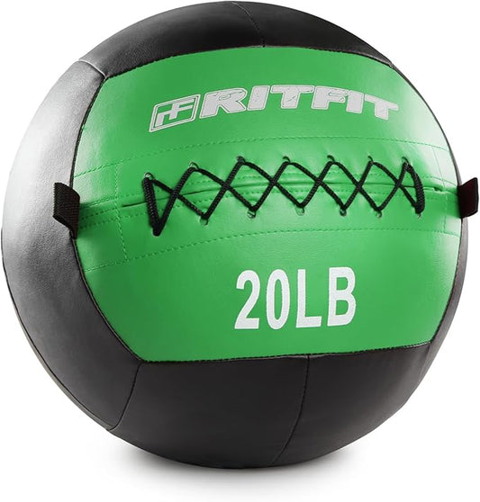 RitFit Medicine Ball / weight ball / Soft Medicine Ball / Wall Medicine Ball / Soft Wall Ball / Wall Ball set/ Medicine Balls for Exercise and Conditioning Workouts, Fitness Gym Equipment for Core Training and Cross Training (5/10/15/20/25/30 lbs)
