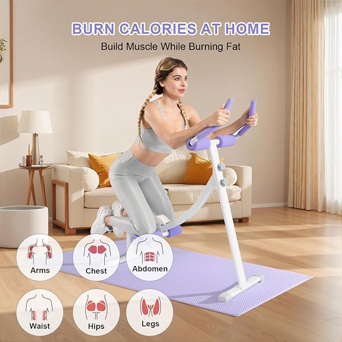 Home Gym Systems Ab Machine, Ab Workout Equipment, Adjustable Ab Trainer Machine for Abs Workout at Home Gym, Foldable, Knee Protection, Abdominal Trainer for Stomach