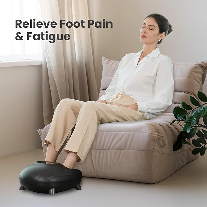 CILI Foot Massager with Heat, Shiatsu Foot Massage Machine for Plantar Fasciitis Neuropathy, 3 Sole & Instep Heating Levels, 3 Intensity Adjustable, Up to Size 14, Gifts for Him Her