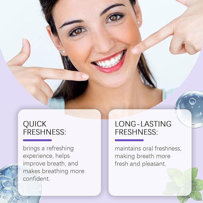 Fresh Breath Oral Spray - Mint Flavor for Quick & Long-Lasting Freshness, Portable for Daily/Meeting/Social Use, 0.68 fl oz (0.68 fl oz, 20ml)