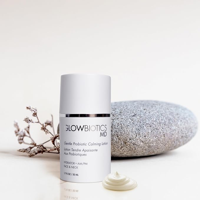 Glowbiotics Gentle Probiotic Calming Lotion: Lightweight Peptide & Probiotic Moisturizer for Sensitive Skin | With Hyaluronic Acid, Niacinamide & Ceramide-Rich Safflower Oil
