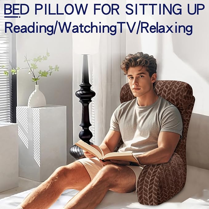 Back Pillow for Bed Sitting Up, Reading Pillow, Extra Large Arm Pillows for Adults for Back Support,Bed Pillow for Sitting up for Watching TV/Gaming/Relaxing
