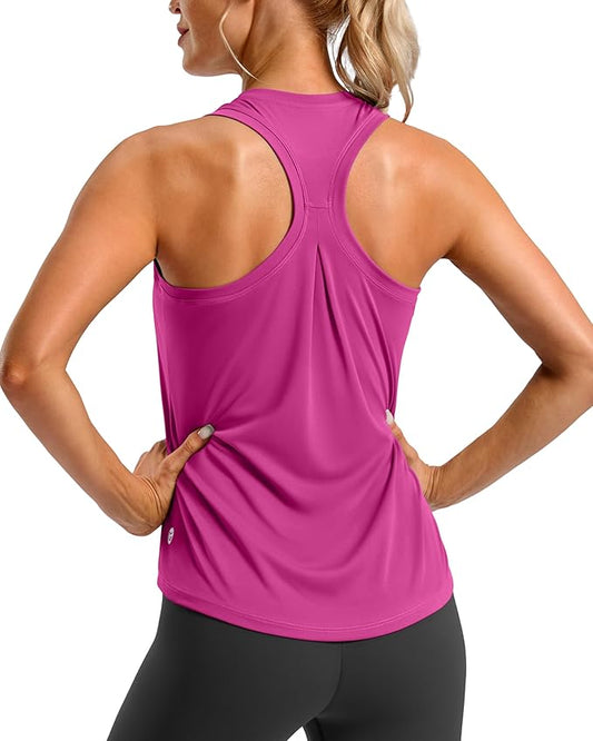 G Gradual Women's Workout Tank Tops Racerback Athletic Yoga Tops Loose Fit Sleeveless Running Gym Sports Shirts for Women