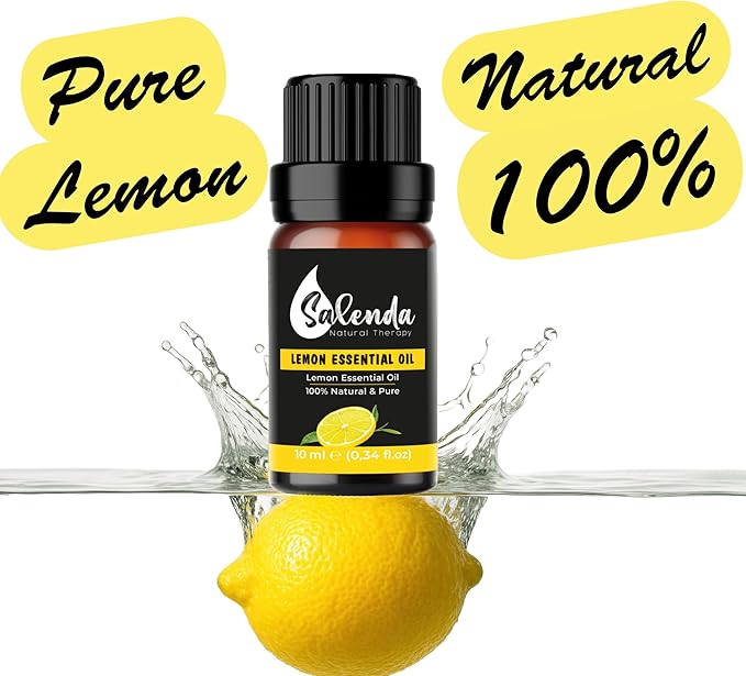 Lemon Essential Oil by Salenda -100% Pure, for Diffuser, Cleaning, Massage, Skin & Hair Care-0.34 Fl Oz (10 ml)