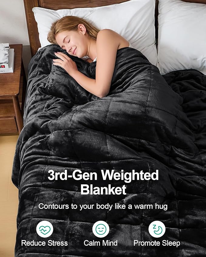 Super Fuzzy Soft Sherpa Fleece Weighted Blanket, 20 lbs Dual Sided Fluffy Heavy Weighted Blankets for Adults - No Bunching with Double Layers of Soft Inner Lining (80"x 87", 20 Pounds)