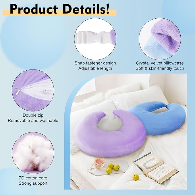 Gaming Pillow Arm Support Pillow for Bed & Sofa: Ergonomic U-Shaped Lap Pillow with Elbow Rest for Adults & Kids - Reduces Arm Pain & Fatigue During Gaming, Reading, Working & Crocheting