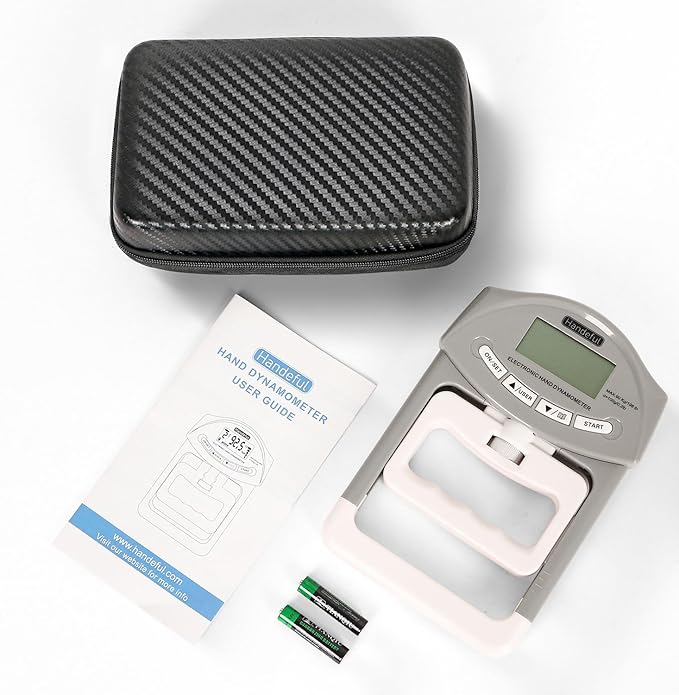 Handeful Grip Strength Tester, Hand Grip Dynamometer (198Lbs / 90Kgs), Electronic Handgrip Testing for Sports Home School Use