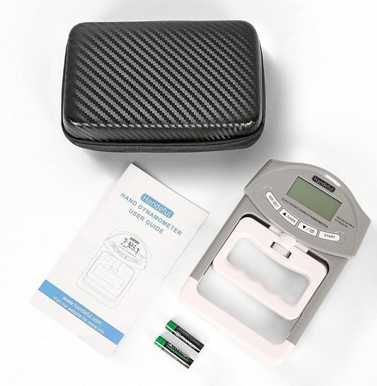 Handeful Grip Strength Tester, Hand Grip Dynamometer (198Lbs / 90Kgs), Electronic Handgrip Testing for Sports Home School Use