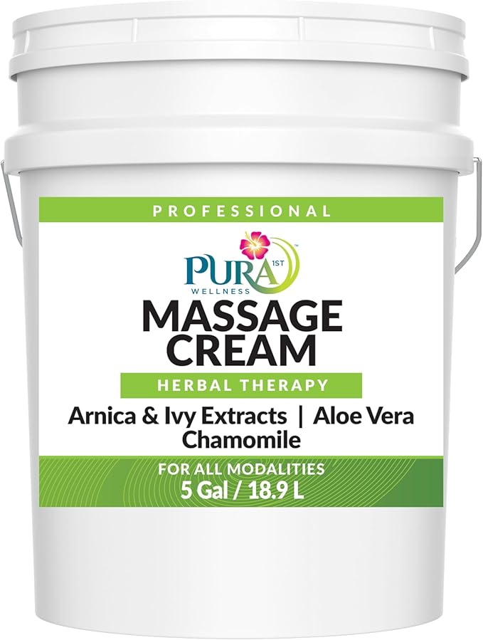 Herbal 5 Gallon Massage Cream, Massage for Muscle Relief, Professional Deep Tissue, Recovery, Natural Ingredients, Skin Hydrating and Moisturizing, Soothing, Relaxation