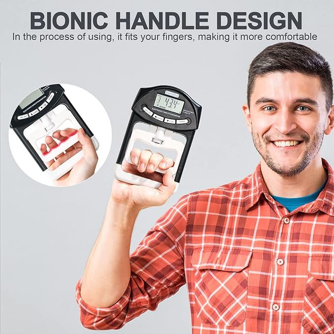 Handeful Grip Strength Tester, Hand Grip Dynamometer (198Lbs / 90Kgs), Electronic Handgrip Testing for Sports Home School Use