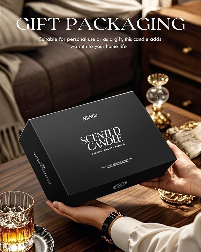 AOOVOO Scented Candles Set for Men - 6 Pack Mens Candles for Home Scented, 42 oz Soy Wax, 300 Hour Long Lasting Candle, Soy Candle Gifts Set for Men, Birthday, Valentine, Christmas