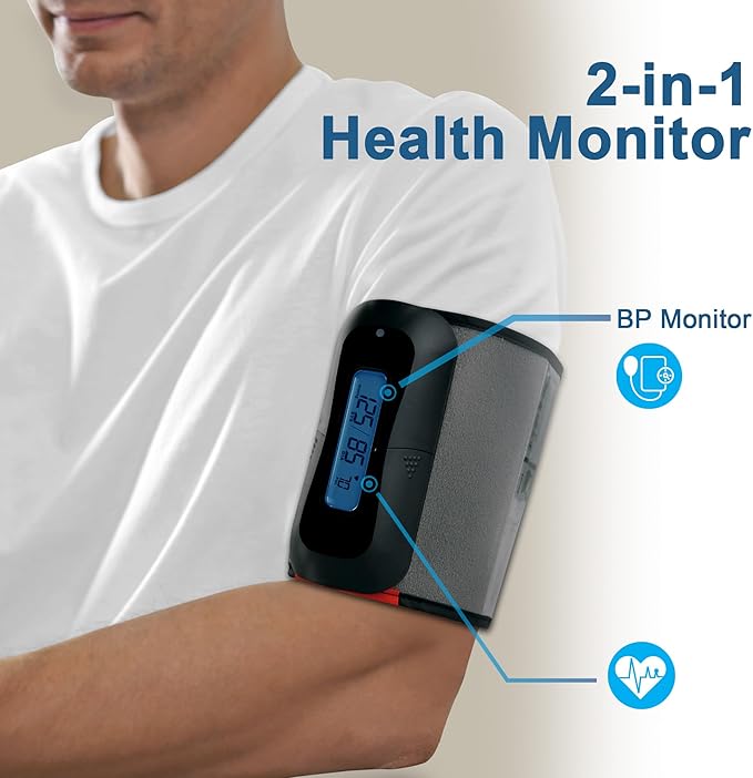 MbH Bluetooth Blood Pressure Monitor- Wireless Upper Arm Cuff BP Monitor for Home Use, IHB and AF Detection, Ultra-Light and Portable, Includes App for iOS & Android
