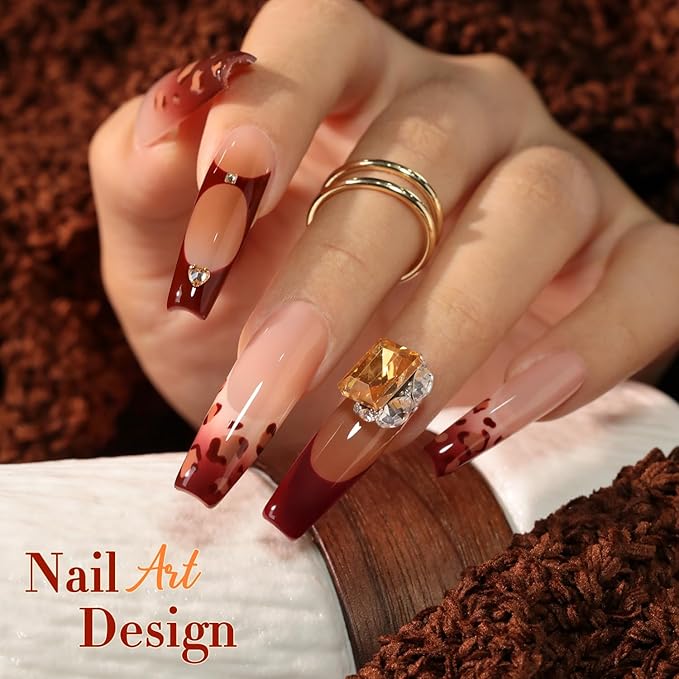 Double Rhythm 6 Pcs 15 ML Gel Polish Set Same Color Same Bottle Soak Off Gel Polish Kit Nail Art Manicure Salon DIY at Home for Women (Burgundy Cherry Brown Coffee -T6-69)
