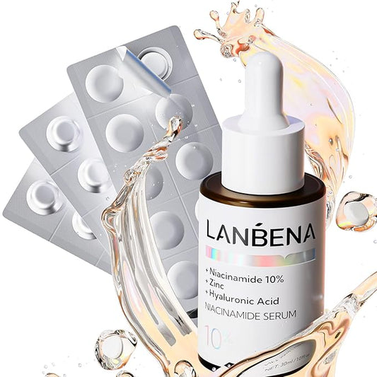 LANBENA Revolutionary Vitamin C Serum for Face, Illuminating Fcae Serum With Niacinamide, Brightening Anti-Aging Essence for Sensitive Skin, Non-Greasy, Reduces Dark Spots & Wrinkles (1.05 Oz)