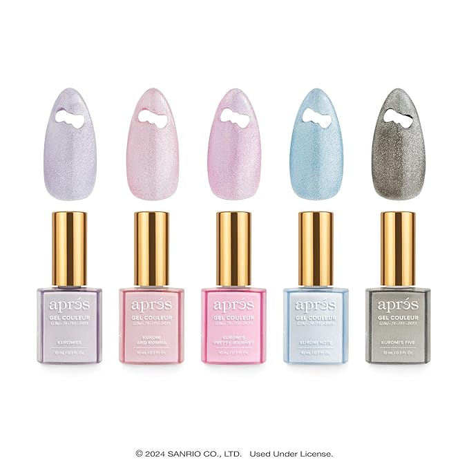 APRÉS x Kuromi™ Caty Eye Gel Color Magnetic Gel Nail Polish, Set of 5 10ml