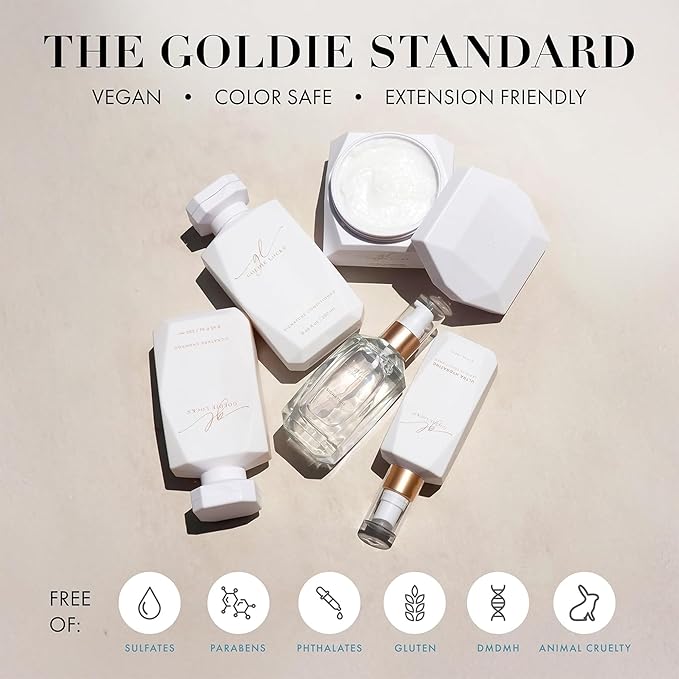 Goldie Locks Travel Size Hydrating Shampoo & Full-Size Conditioner Set - Sulfate, Paraben & Protein-Free - Frizz Control & Shine - Color & Extension Safe - 3.4 fl oz + 8.45 fl oz (Packaging May Vary)