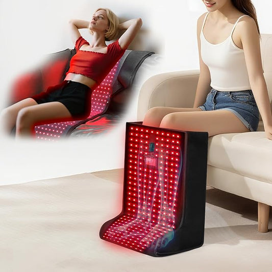 Red-Light-Feet-Legs-Therapy,2025 Upgraded 420 Dual Wavelength LED,4 Modes Infrared Light Therapy Consisting of Adjustable Power and Time Controller,Relieves Foot,Legs and Ankle Pain(13.8*11*18.1IN)