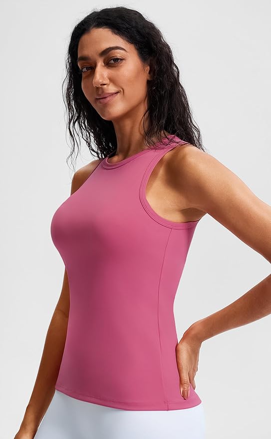 JOYSPELS Workout Tank Tops for Women - Butter Soft High Neck Athletic Gym Yoga Pilates Tank Tops