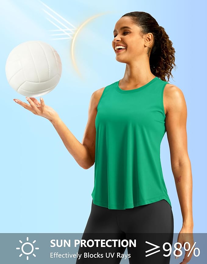 G Gradual Workout Tank Top for Women Sleeveless Athletic Yoga Tops High Neck Quick Dry Running Tennis Sports Shirts for Women