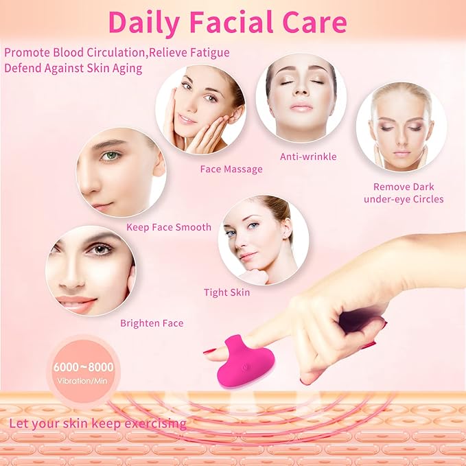 Facial Mini Massage Ball, Handhold Portable Quiet Waterproof USB Rechargeable Powerful Multifunctional Vibrating Travel Pocket Face Eye Finger Joint and Neck Jaw Massager. (Rose)