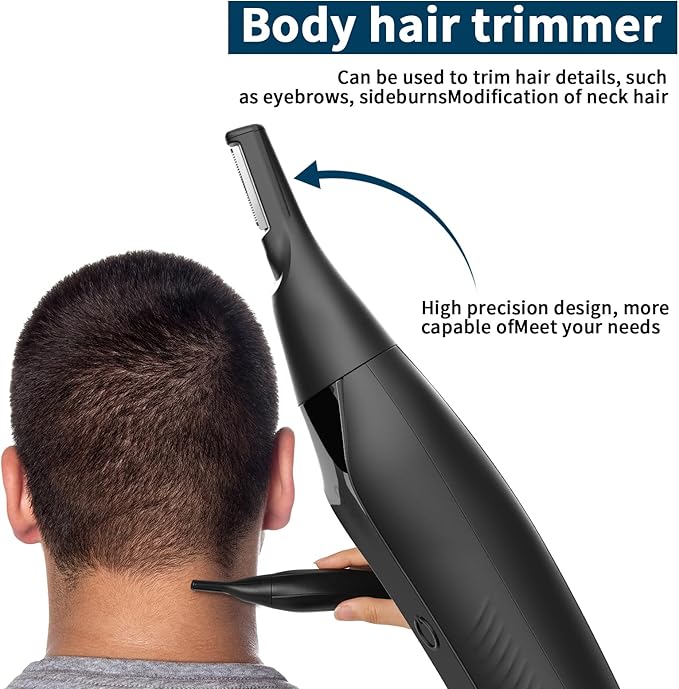 Ear and Nose Hair Trimmer for Men, 2025 Professional Painless USB Rechargeable Eyebrow & Facial Electric Hair Trimmer for Men Women, Powerful Motor, Dual Edge Blades, IPX7 Waterproof Easy Clean