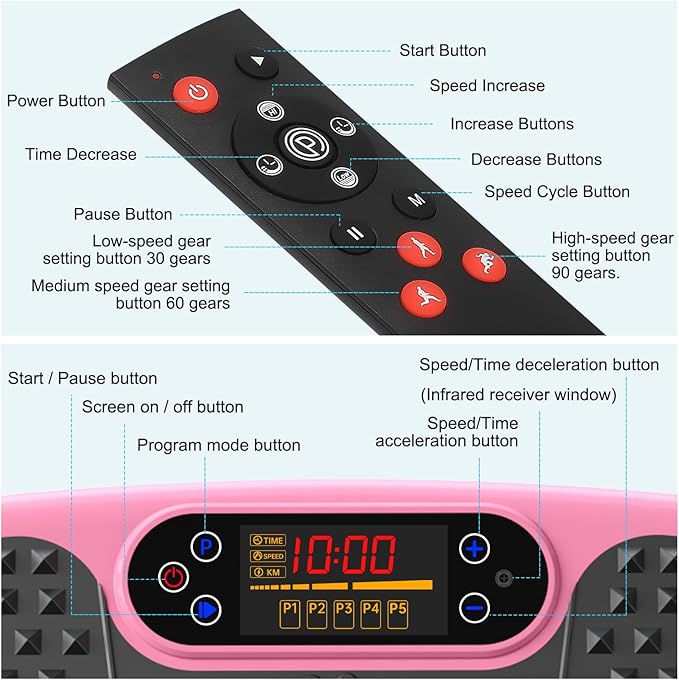 SoftGym Vibration Plate Exercise Machine for Lymphatic Drainage,Power Vibrate Stand Shake Board 450 Lbs Capacity Whole Body Workout Waver with Fitness Resistance Bands Weight Loss Gifts for Women Men