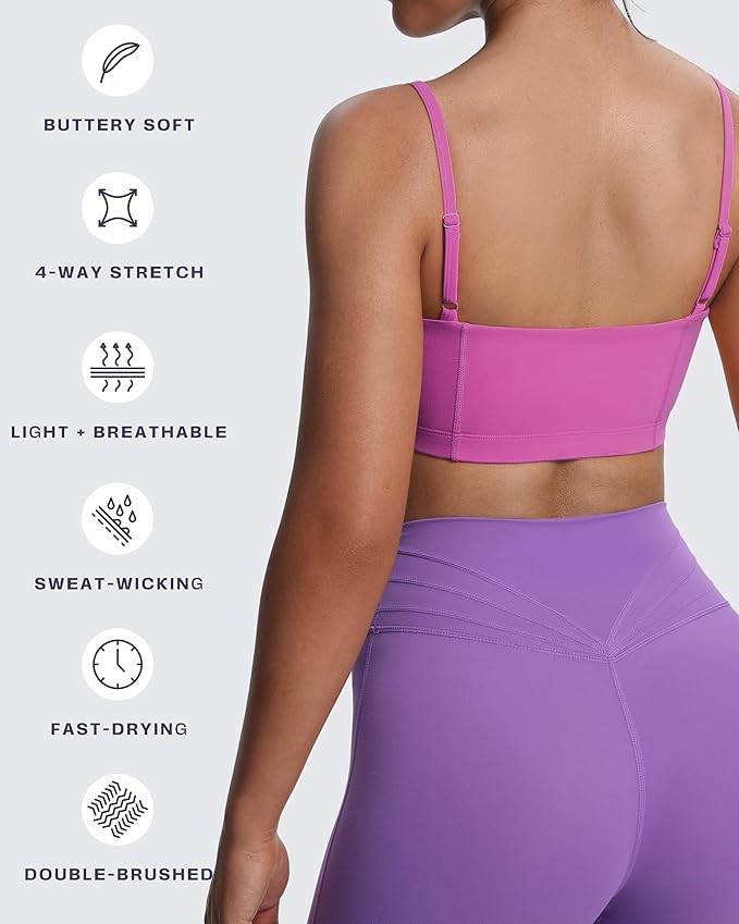 Aoxjox Women's Workout Bandeau Bras Training Fitness Running Yoga Crop Tank
