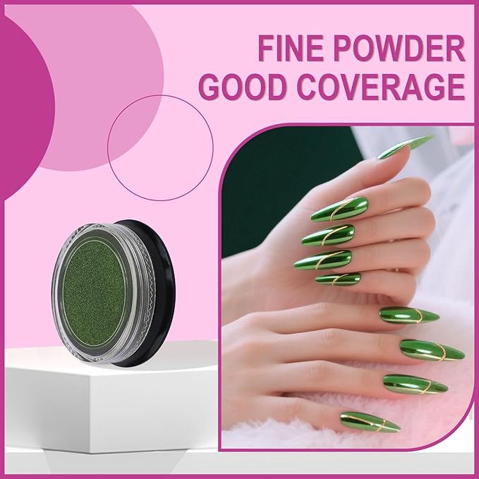 Artdone 16 Jars Chrome Nail Powder Magic White Pearl Kit Mirror Effect Silver Metallic Holographic Dip Nail Powder Decoration Iridescent Aurora Mermaid Pigment