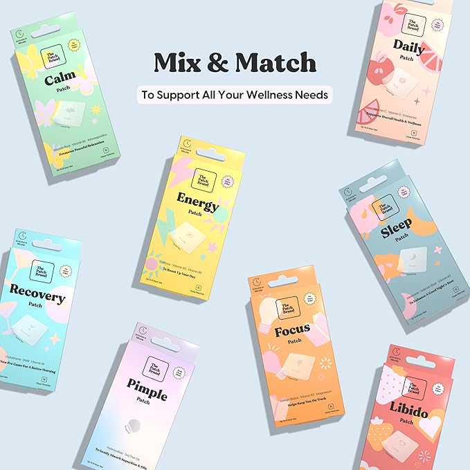 The Patch Brand Sleep Patches | Support Restful Sleep with Melatonin, Valerian Root & B6 | All Natural Vitamins & Mineral Patch Plant Based and Cruelty Free Water Resistant Patches That Last All Night