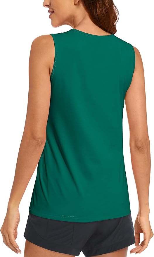 MAGCOMSEN Women's Sleeveless Workout Shirts UPF 80+ Dry Fit Running Wicking Tank Tops Athletic Gym Summer