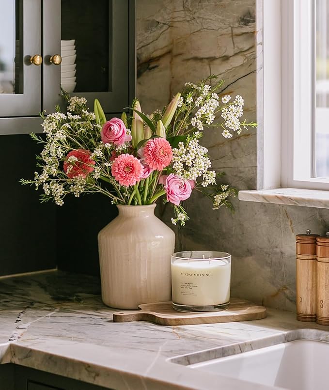 Brooklyn Candle Studio Sunday Morning XL 3 Wick Candle - Luxury Scented Candle, Vegan Soy Wax, Hand Poured in The USA, 100 Hour Slow Burn Time - 27oz