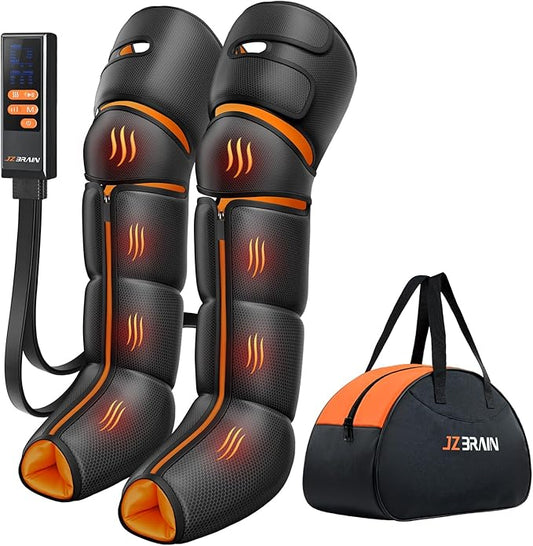 Leg Massager with Heat and Compression : Sequential Compression Boots with 6 Modes, 9 Intensity and 3 Heat – Leg Massager for Circulation and Pain Relief - Gifts for Mom,Dad,Seniors,Him,Her