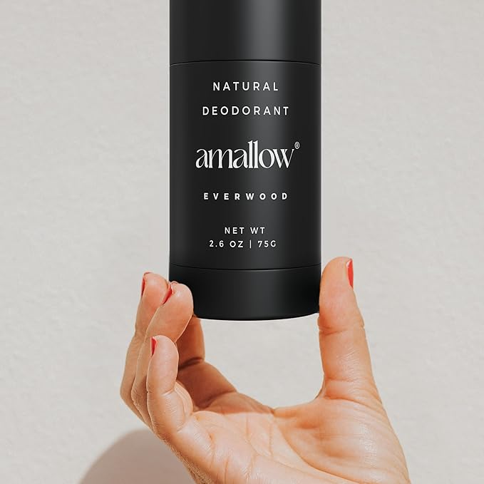 Amallow - Natural Deodorant – Aluminum Salt-Free, Tallow-Based, Baking Soda-Free, with Magnesium & Zinc – Long-Lasting Odor Protection – Handcrafted in the USA – 2.6 oz (Everwood)