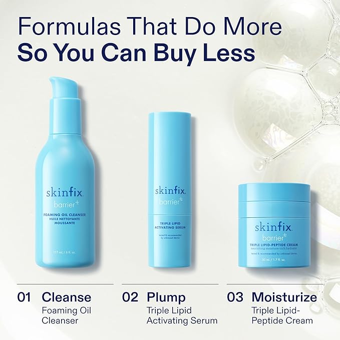 Skinfix Triple Lipid-Peptide Cream Mini - 0.5 oz - Rich Face Moisturizer with Hyaluronic Acid - Hydrates & Restores Dry, Sensitive Skin - Non-Comedogenic, Fragrance Free, Vegan, Cruelty Free