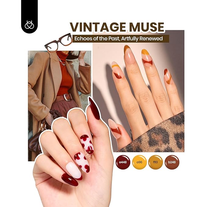 Beetles Gel Nail Polish Set - Style Manifesto 60 Colors Winter Uv Gel Polish Kit Jelly Brown Glitter Nude Pink White Red Blue Green Color Nail Polish Base &Glossy Matte Top Coat Gift for Her Women