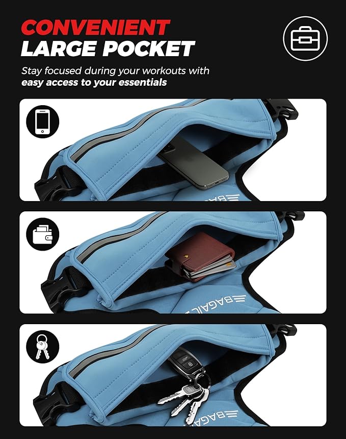 BAGAIL Adjustable Weighted Vest, 4-10lb/12-18lb/20-32lb Rucking Vest for Women & Men with 6 Weights & Large Pocket, Weight Vest for Home Workouts, Running, Walking and Strength Training