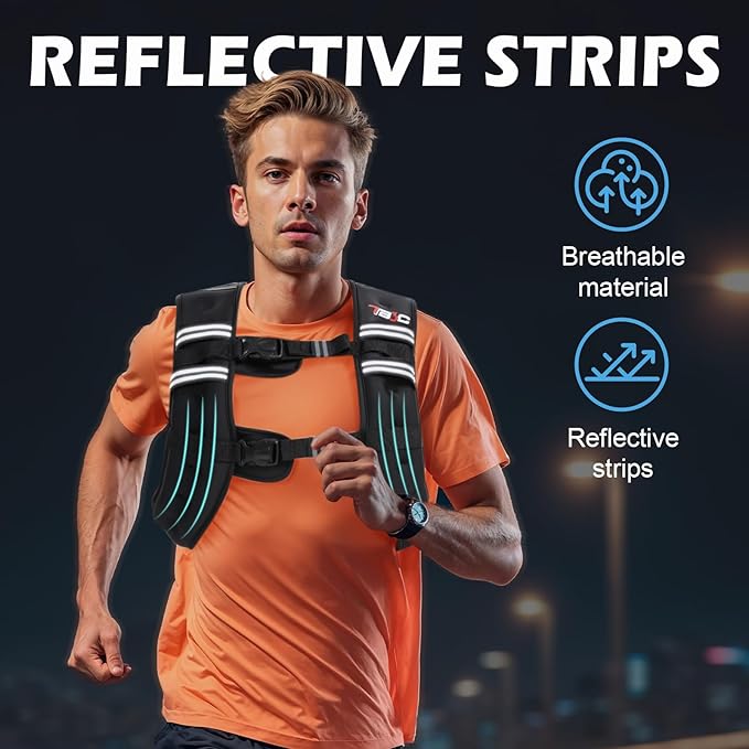 Weighted Vest Woman - 6lb/8lb/12lb/16lb/20lb/25lb/30lb Womens Weight Vest for Walking, Strength Training Weight Vests for Men, Reflective Stripe Fitness Vest for Workout Running Jogging