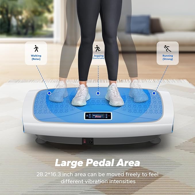 MERACH Vibration Plate Exercise Machine, 3D & 4D Vibration Plate for Lymphatic Drainage Weight Loss with 2 Tension Ropes, Whole Body Vibration Platform for Women Men, Exercise Equipment for Home